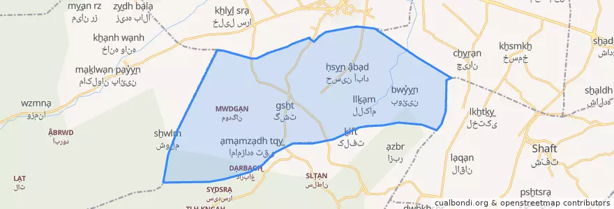 Mapa de ubicacion de Gasht.