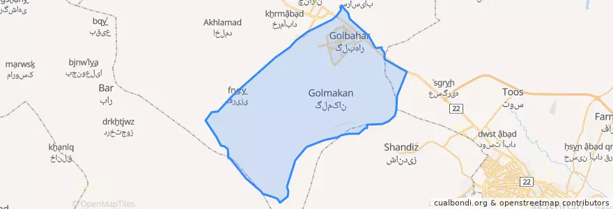Mapa de ubicacion de گلمکان.