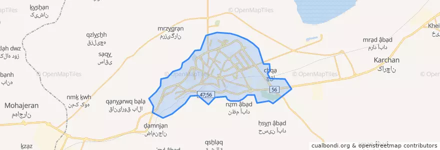 Mapa de ubicacion de Arak.