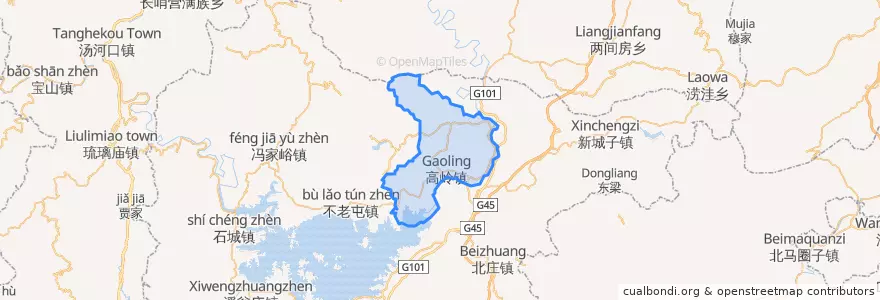 Mapa de ubicacion de 高岭镇.