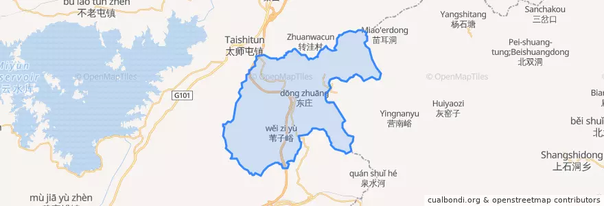 Mapa de ubicacion de 北庄镇.