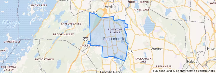 Mapa de ubicacion de Pequannock Township.