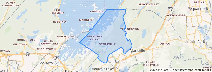 Mapa de ubicacion de Boonton Township.
