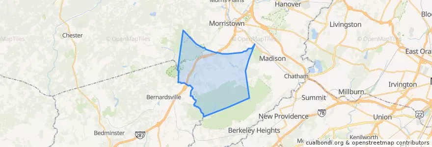 Mapa de ubicacion de Harding Township.