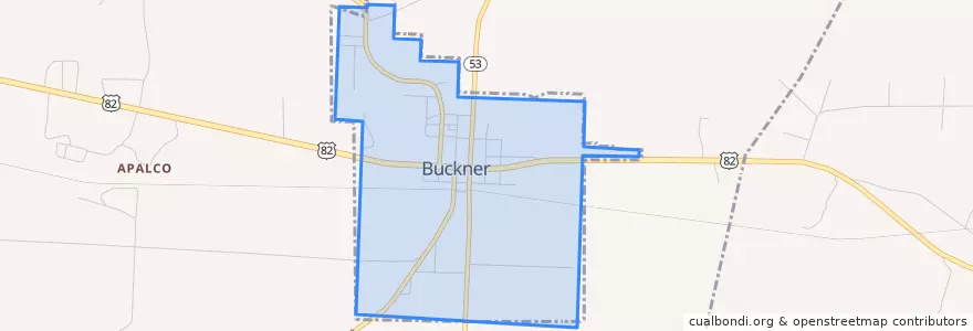 Mapa de ubicacion de Buckner.