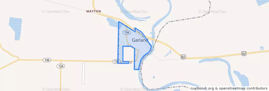 Mapa de ubicacion de Garland.