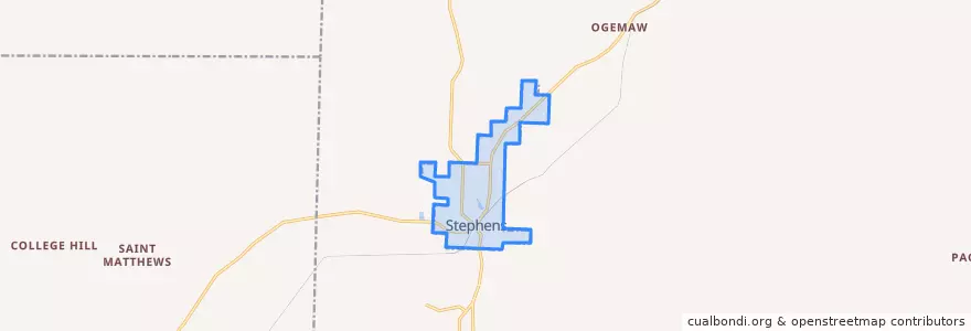 Mapa de ubicacion de Stephens.