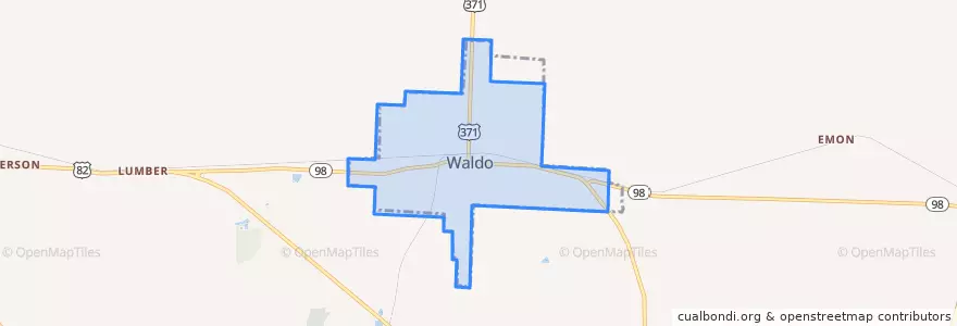 Mapa de ubicacion de Уолдо.
