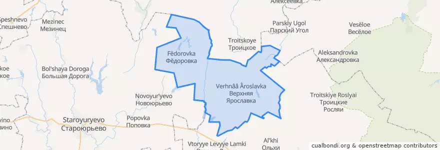 Mapa de ubicacion de Верхнеярославский сельсовет.