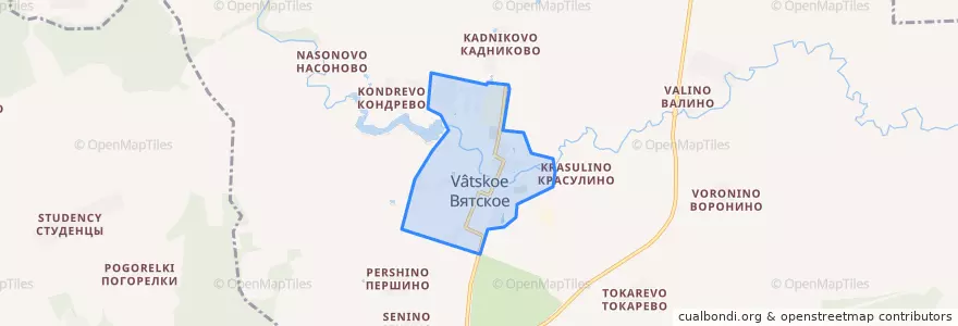 Mapa de ubicacion de Вятское.