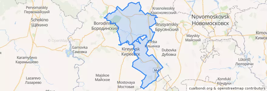 Mapa de ubicacion de Дедиловское сельское поселение.