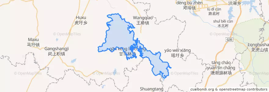 Mapa de ubicacion de 甘坑林场.