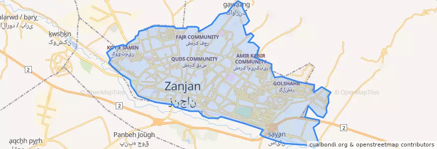Mapa de ubicacion de زنجان.