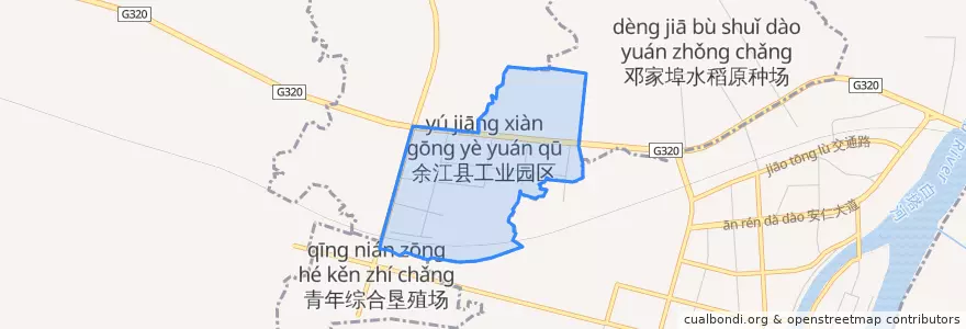 Mapa de ubicacion de 余江县工业园区.