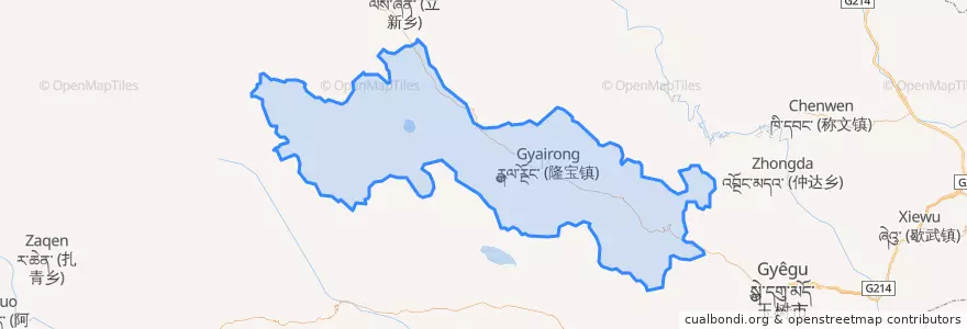 Mapa de ubicacion de རྒྱལ་རྔོང་ 隆宝镇.