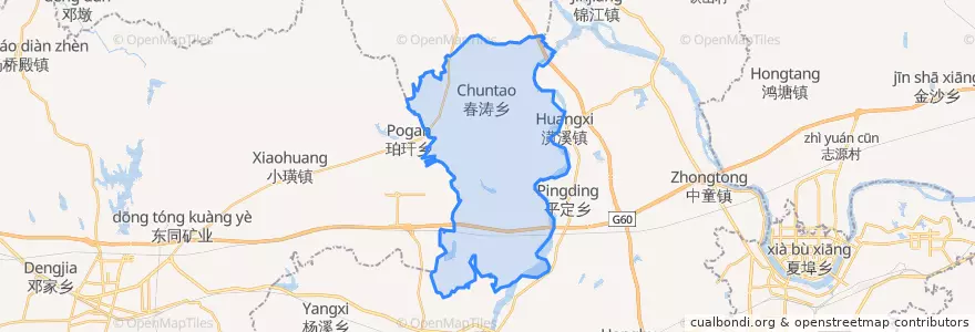 Mapa de ubicacion de 春涛乡.