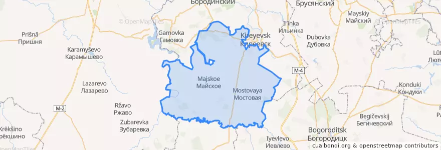 Mapa de ubicacion de Богучаровское сельское поселение.