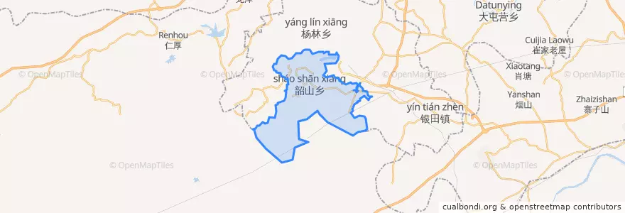 Mapa de ubicacion de 韶山乡.