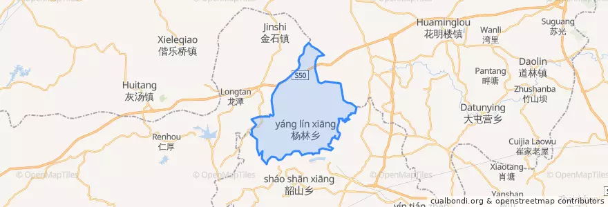 Mapa de ubicacion de 杨林乡.