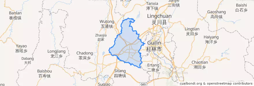 Mapa de ubicacion de Lingui Town.