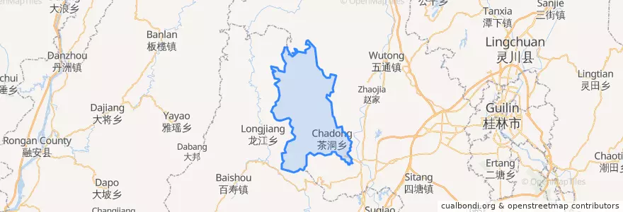 Mapa de ubicacion de 茶洞乡.