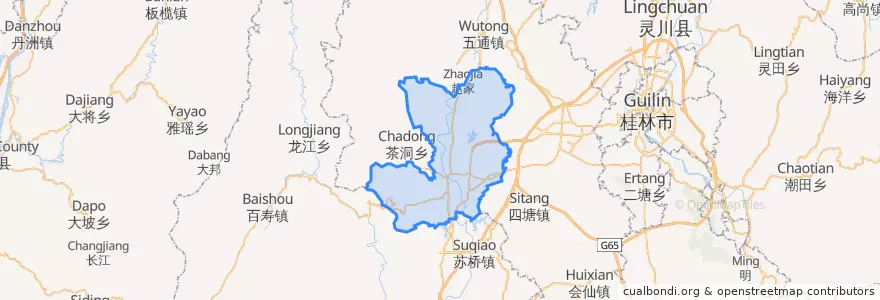 Mapa de ubicacion de Liangjiang.