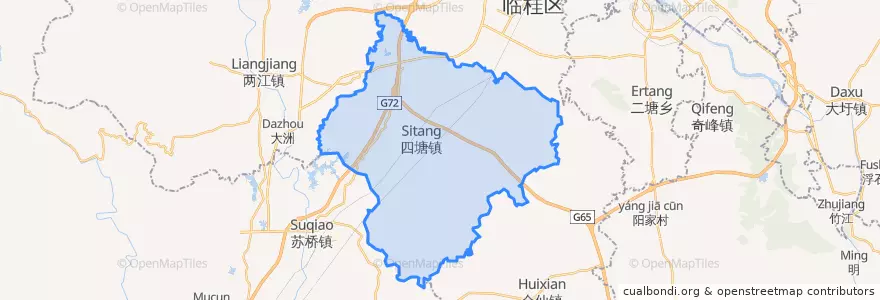 Mapa de ubicacion de Sitang.