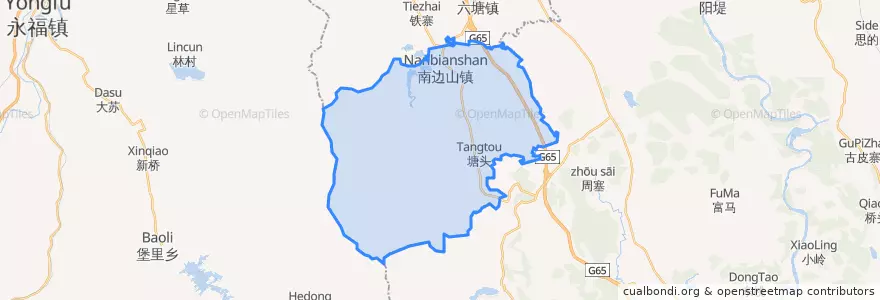 Mapa de ubicacion de Nanbianshan.