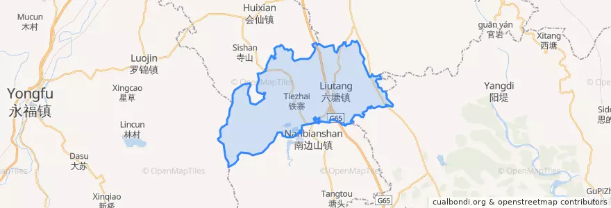 Mapa de ubicacion de 六塘镇.