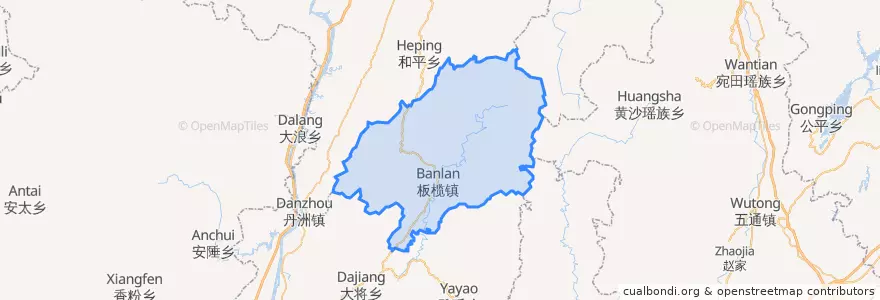 Mapa de ubicacion de 板榄镇.