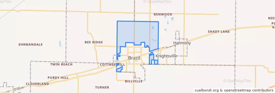 Mapa de ubicacion de Brazil Township.
