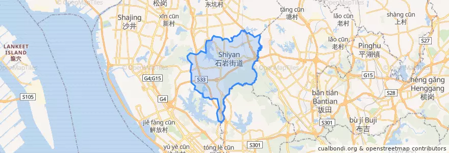 Mapa de ubicacion de 石岩街道.