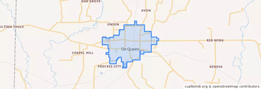 Mapa de ubicacion de De Queen.