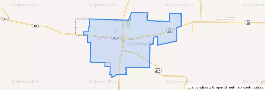 Mapa de ubicacion de Booneville.