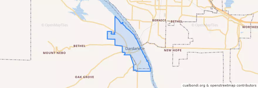 Mapa de ubicacion de Dardanelle.