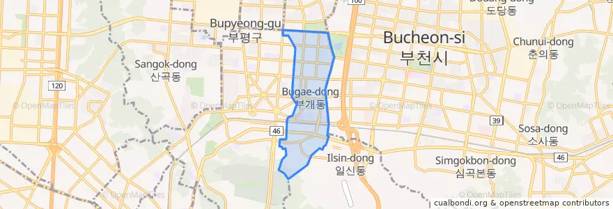 Mapa de ubicacion de 부개동.