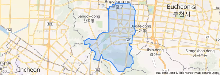 Mapa de ubicacion de 부평동.