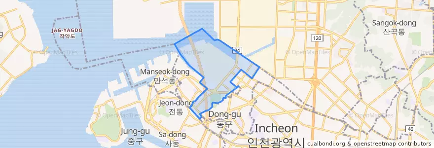 Mapa de ubicacion de 송현동.