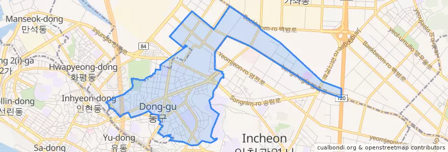 Mapa de ubicacion de 송림동.