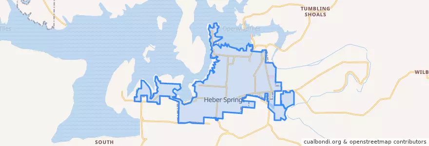 Mapa de ubicacion de Heber Springs.