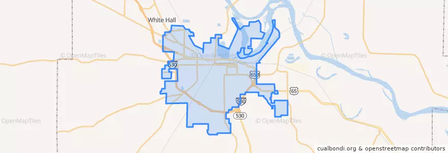 Mapa de ubicacion de Pine Bluff.