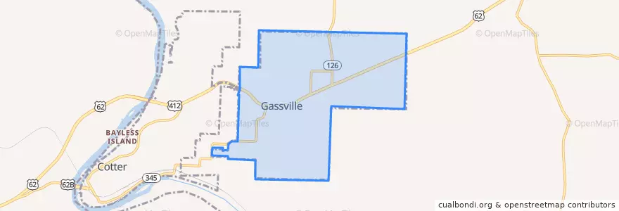 Mapa de ubicacion de Gassville.