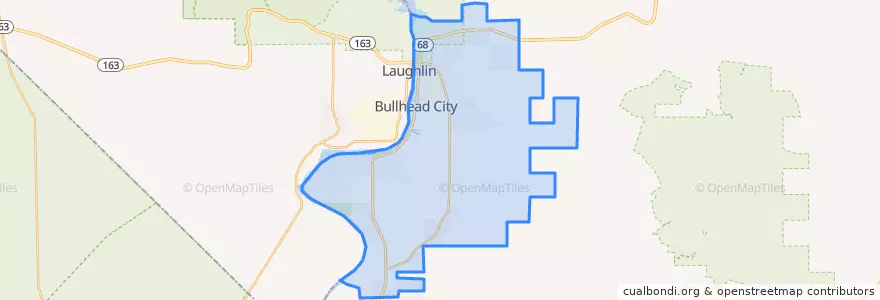 Mapa de ubicacion de Bullhead City.