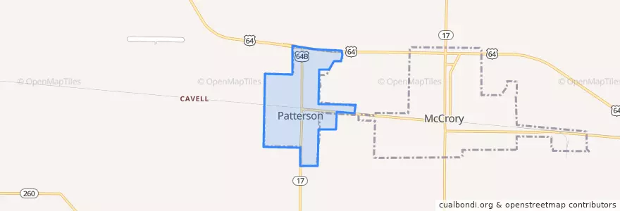 Mapa de ubicacion de Patterson.