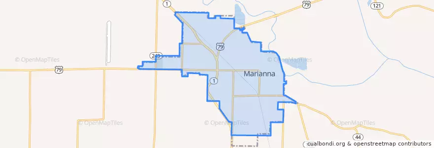 Mapa de ubicacion de Marianna.