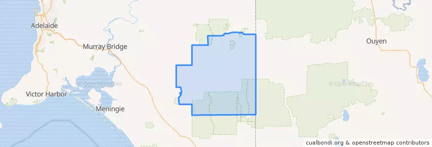 Mapa de ubicacion de Southern Mallee District Council.