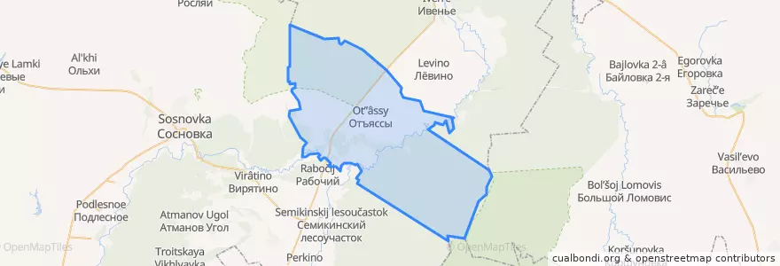 Mapa de ubicacion de Отъясский сельсовет.