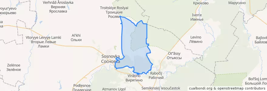 Mapa de ubicacion de Грязновский сельсовет.
