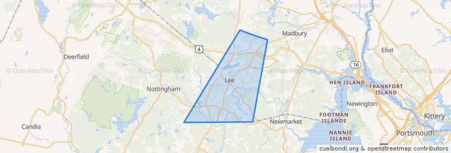 Mapa de ubicacion de Lee.