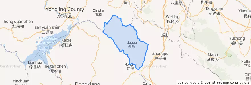 Mapa de ubicacion de 红旗乡.